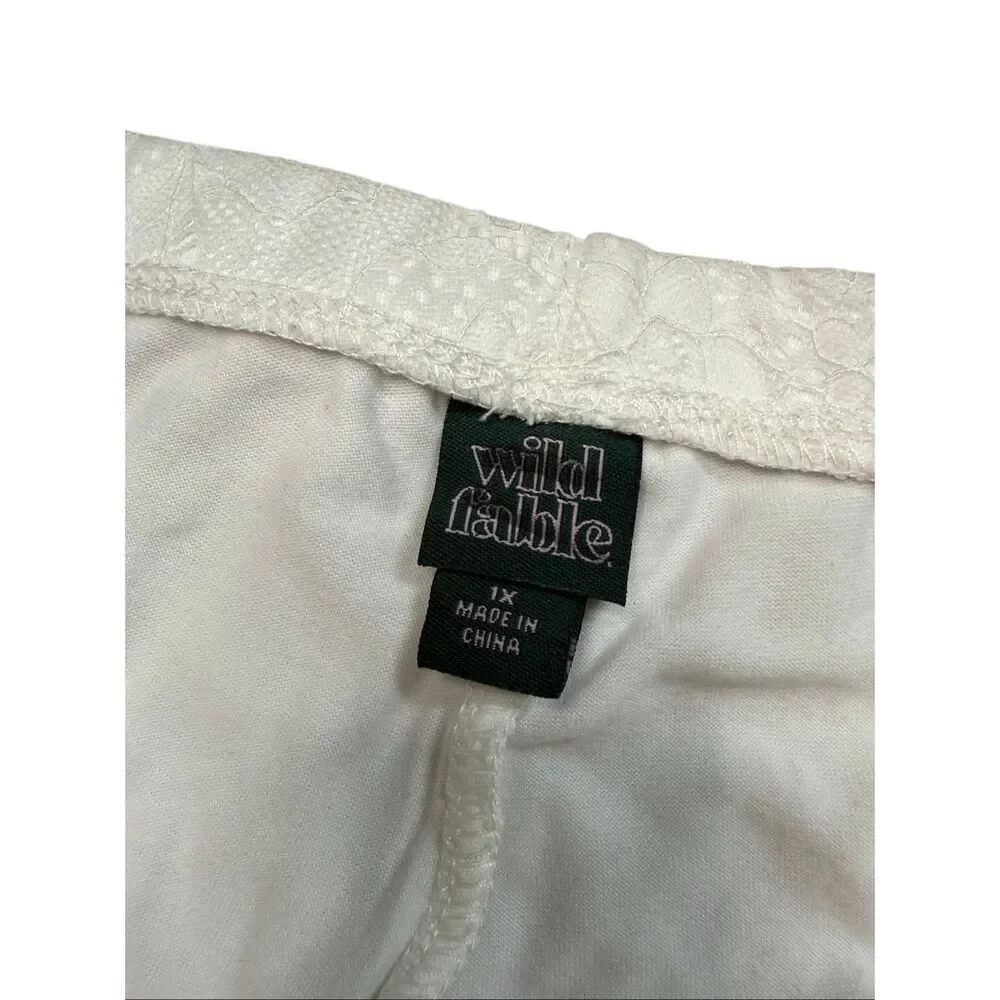 Wild Fable White Lace Sheer Flair Pants XL